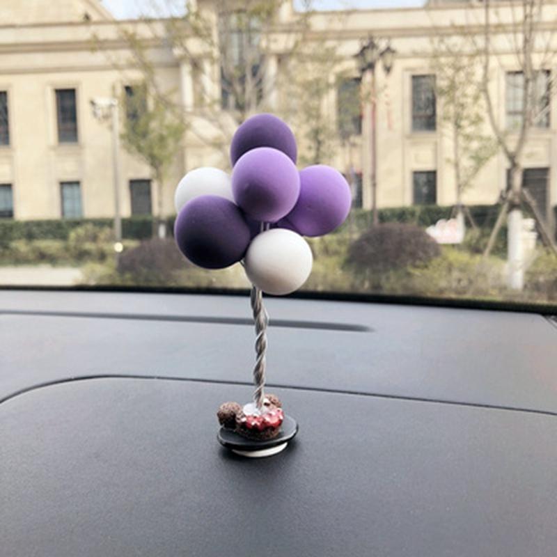 Colorful Balloons Car Decorations Cute Mini Cartoon Car Creative Ornaments Car Accessories for Girls Dashboard