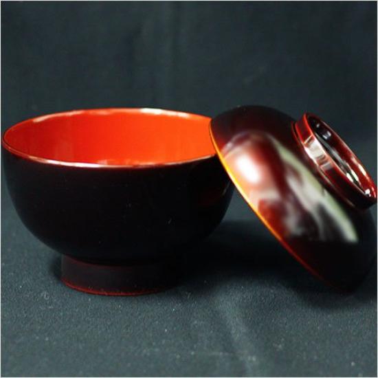 Covered Zoni Echizen Ichimatsu Sandalwood 1 Made in Japan Bowl, Lacquerware, Pattern, Bowl,