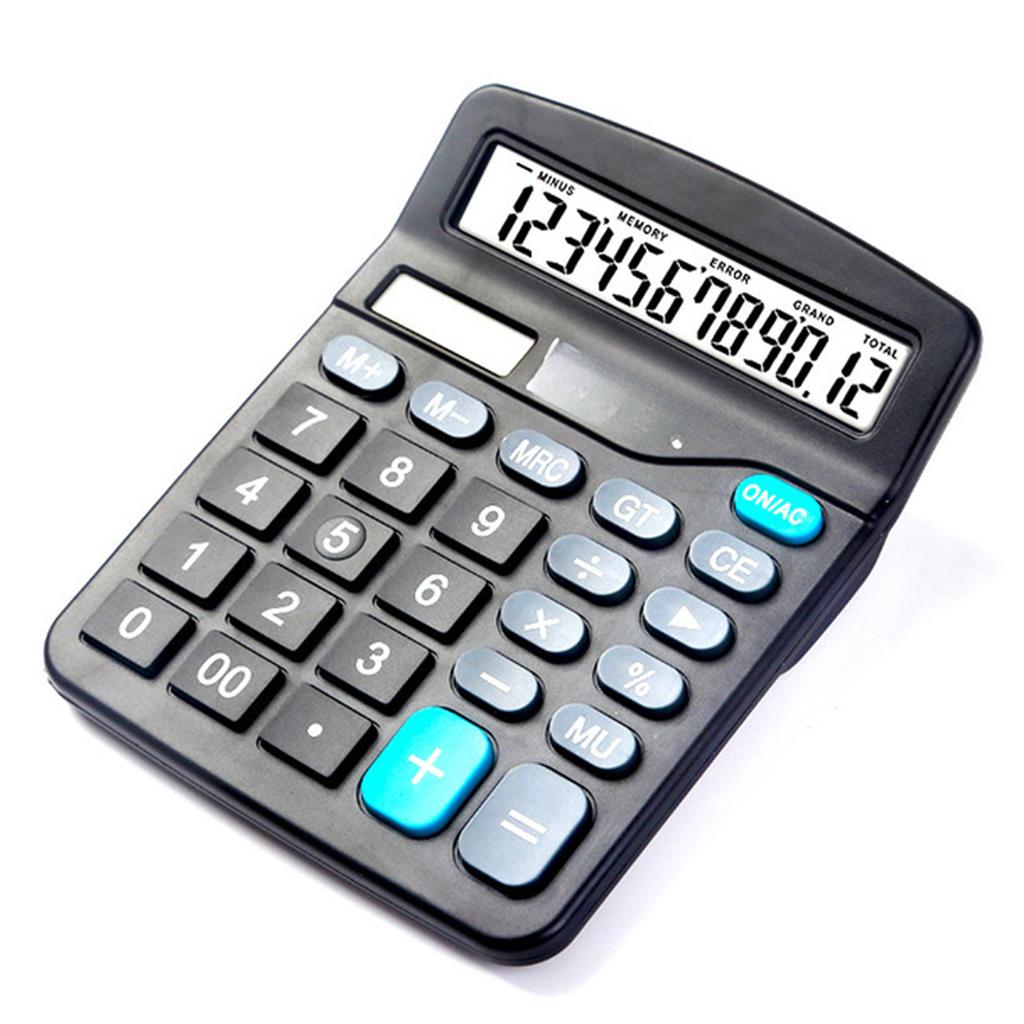 837B Desktop Electronic Calculator Standard Function Basic Counter with 12 Digits Large LCD Display Big Buttons Dual Powers Solar Batterys Powered