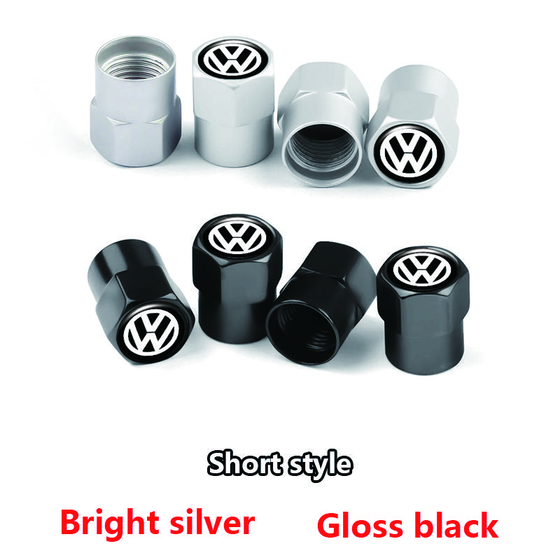 New 2026 Car Wheel Tire Valve Caps Stem Case With Logo Auto Styling For VW GTI Scirocco Tiguan Polo Passat B6 T5 Golf Jetta Accessories EP1