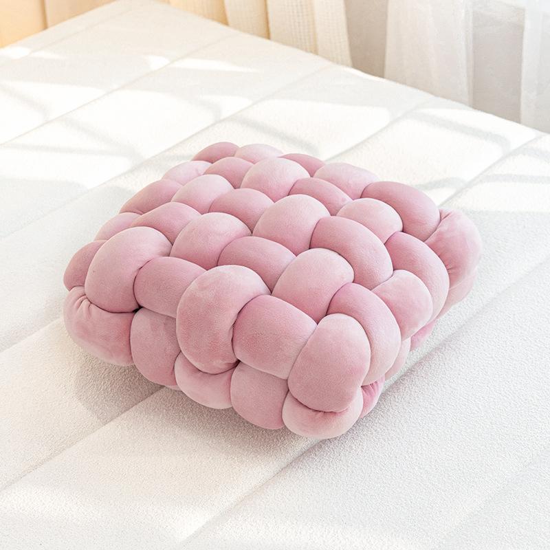 Cream Knit Throw Pillow, Decorative Sofa Cushion for Living Room, Bedroom, or Office