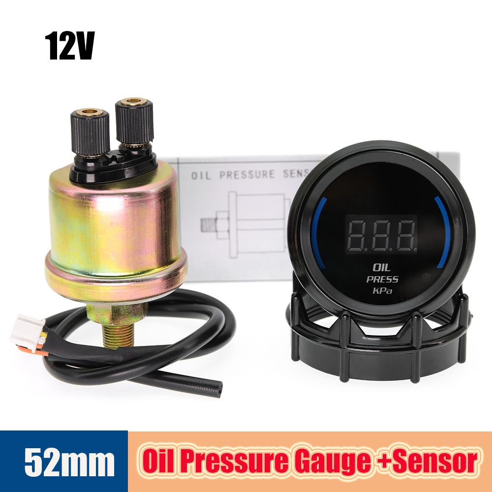 52mm Car Digital Voltmeters Water/Oil Temp Gauge Turbo Boost Gauge Exhaust Gas Temp EGT Meter Tachometer RPM for 4/6/8 Cylinder