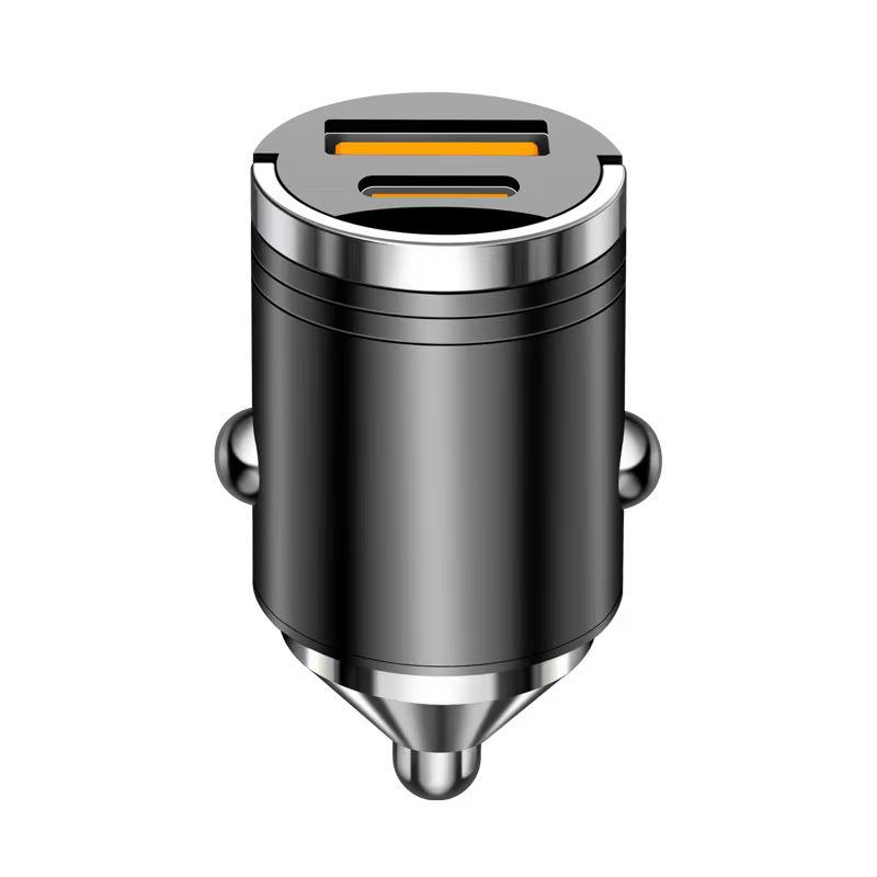 200W Super Fast Mini Car Charger, 12V/24V, Flash Charge for Android & Apple with Pull Ring Design