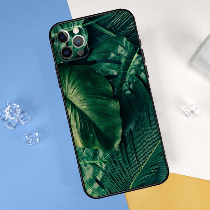 Summer Plant Palm Green Leaf Aloha Phone Case For iPhone 16 Pro 15 Pro 11 13 14 Pro Max 12 Mini XR 16 15 Plus 16e Cover Shell