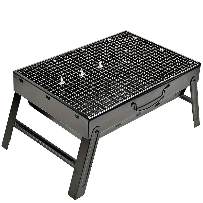 

3-Tier Portable BBQ Grill, Smokeless & Foldable. Perfect for Camping, Picnic, Garden. Compact & Durable Stainless Steel.