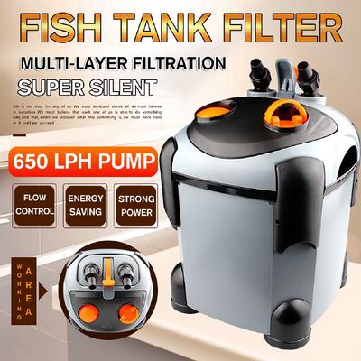 650LPH Akvarijní externí kanystrový filtr pro akvarijní filtraci s hadicemi pro sání a výtlak Pet 9.3W