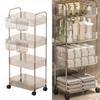 Moderner rollender Schminkwagen Klare Regale Platzsparend Badezimmer Schlafzimmer Organisationslösung Produktorganisatoren