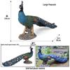 Realistic Bird Figurines Set: Eagle, Parrot, Peacock, Flamingo, and Owl