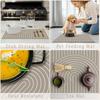 Boho Abstract Dish Drying Mat, Modern Minimalist Neutral Lined Absorbent Dish Drainer Reble Washable Drying Mat Pad for Kitchen Counter, Boho Kitchen