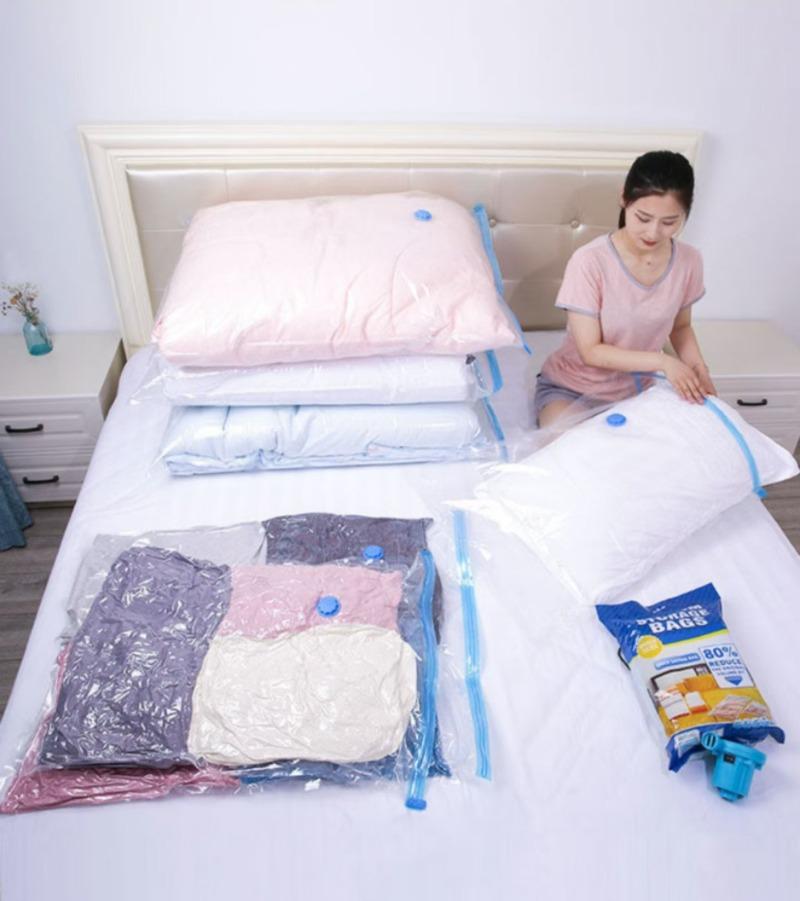 4pcs Thickened Vacuum Compression Bag, Transparent Quilt Vacuum Bag, Storage Bag, Household Clothing Storage And Sorting Bag