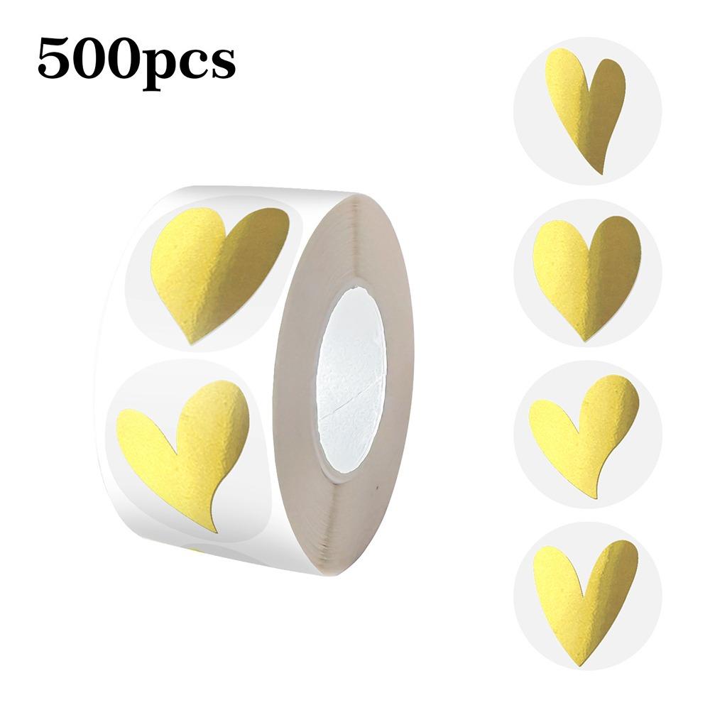 

Transparent Heart Sticker Gold Color Gift Decoration Sticker Stationery Sticker Envelope Sealing золотий