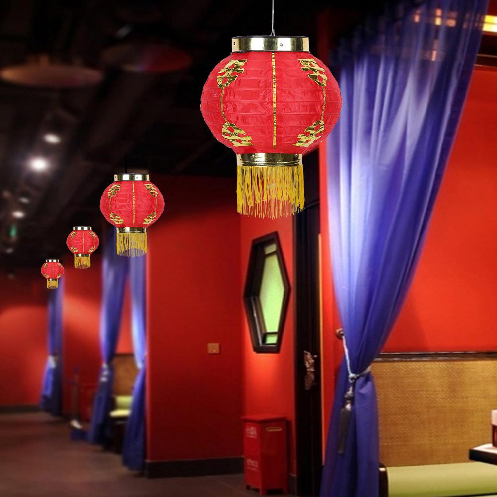 8 inch Chinese Cloth Lantern with Tassel Waterproof Pub House Restaurant Decor