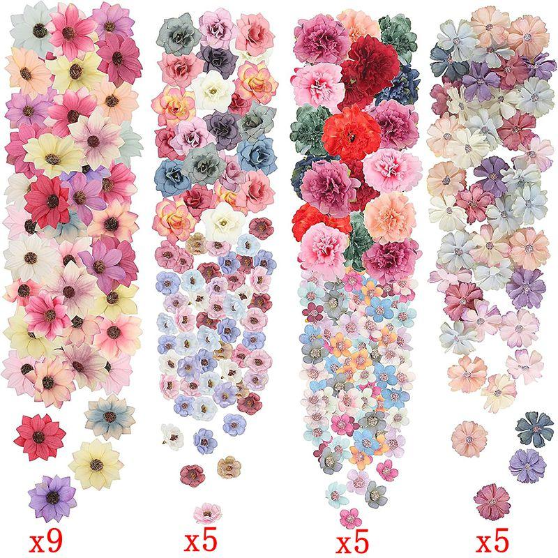 

24/50 шт. 4 см Фиолетовые Искусственные Розы Маргаритки Пионы Головки Цветов Шелк Искусственные Цветы для Дома Комнаты Свадебного Декора Поделки Венок Подарки