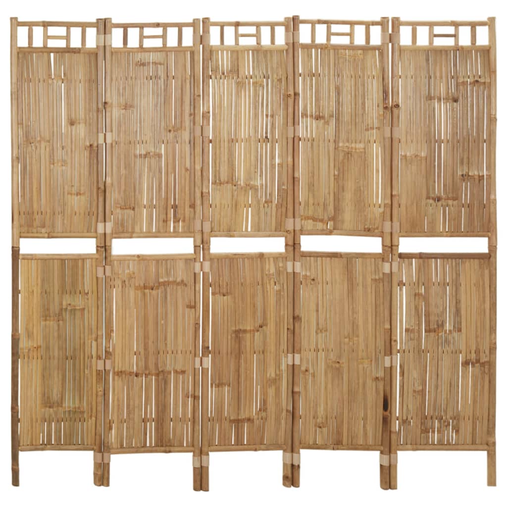 5 Piece Bamboo Room Divider 200 X 180 Cm