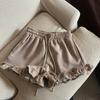 Women's Summer-Style Ruffle-Trimmed Activewear Shorts: High-Waisted, Loose-Fitting, Wide-Leg Shorts for Casual Wear and Lounging