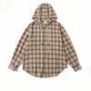 Autumn New Plaid Hooded Shirt Men's Design American Retro Plaid Long-sleeved Shirt Jacket