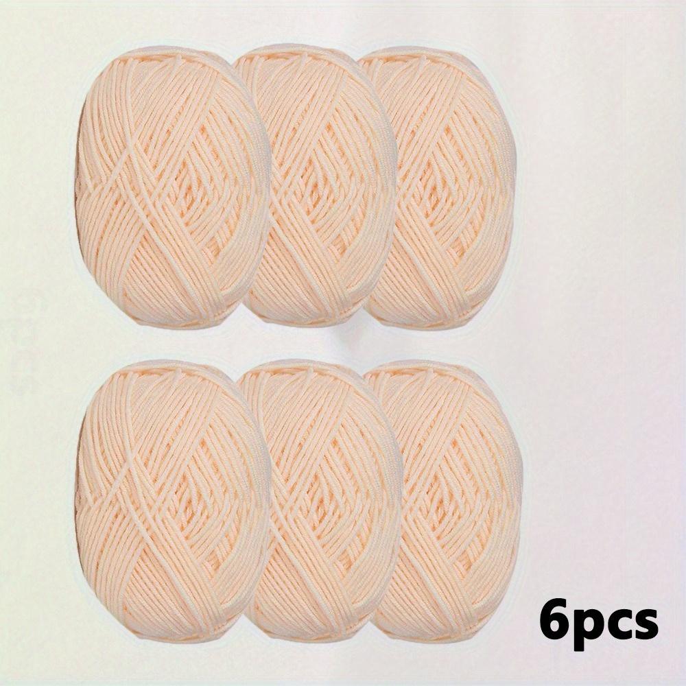 6pcs Multicolor Milk Cotton Yarn for DIY Crochet Knitting Crafts Soft Hand-Woven Scarf Sweater Material Wide Range of Colors Available 2.5mm Medium