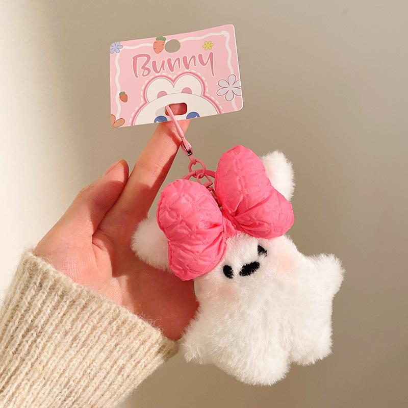 1 Stück Kawaii Hase Plüsch Schlüsselanhänger Ornament Niedliches Plüschtier Schleifenknoten Schlüsselanhänger für Damen Mädchen Vielseitiger Taschenanhänger Anhänger Geschenke