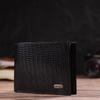 Практичное мужское портмоне из натуральной фактурной кожи CANPELLINI 21868 Черный