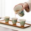 1 Pc Chinese Ceramic Teacup Meditation Cup Handmade Landscape Pattern Tea Bowl Porcelain Tea Cup Household Tea Set Accessories
