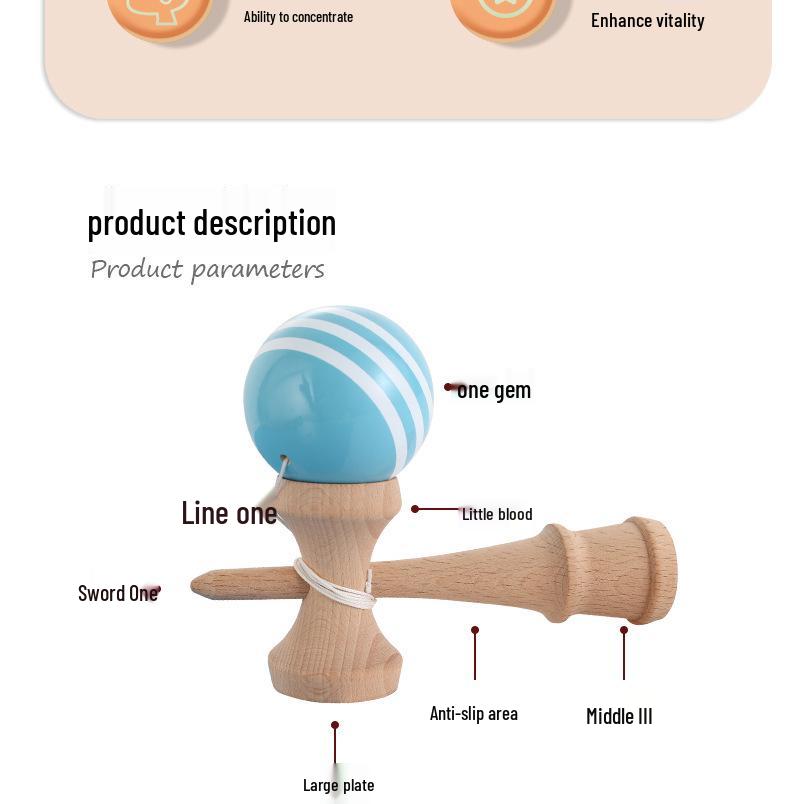 Skill Ball Wooden Kendama - Children's Educational Toy for Fitness and Leisure
