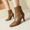 Concise Ankle Boots Women's Zipper Stiletto Office Lady Business Work Shoes