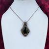 Green Fire Labradorite Gemstone Pendant Copper Wire Wrapped Handmade Jewelry