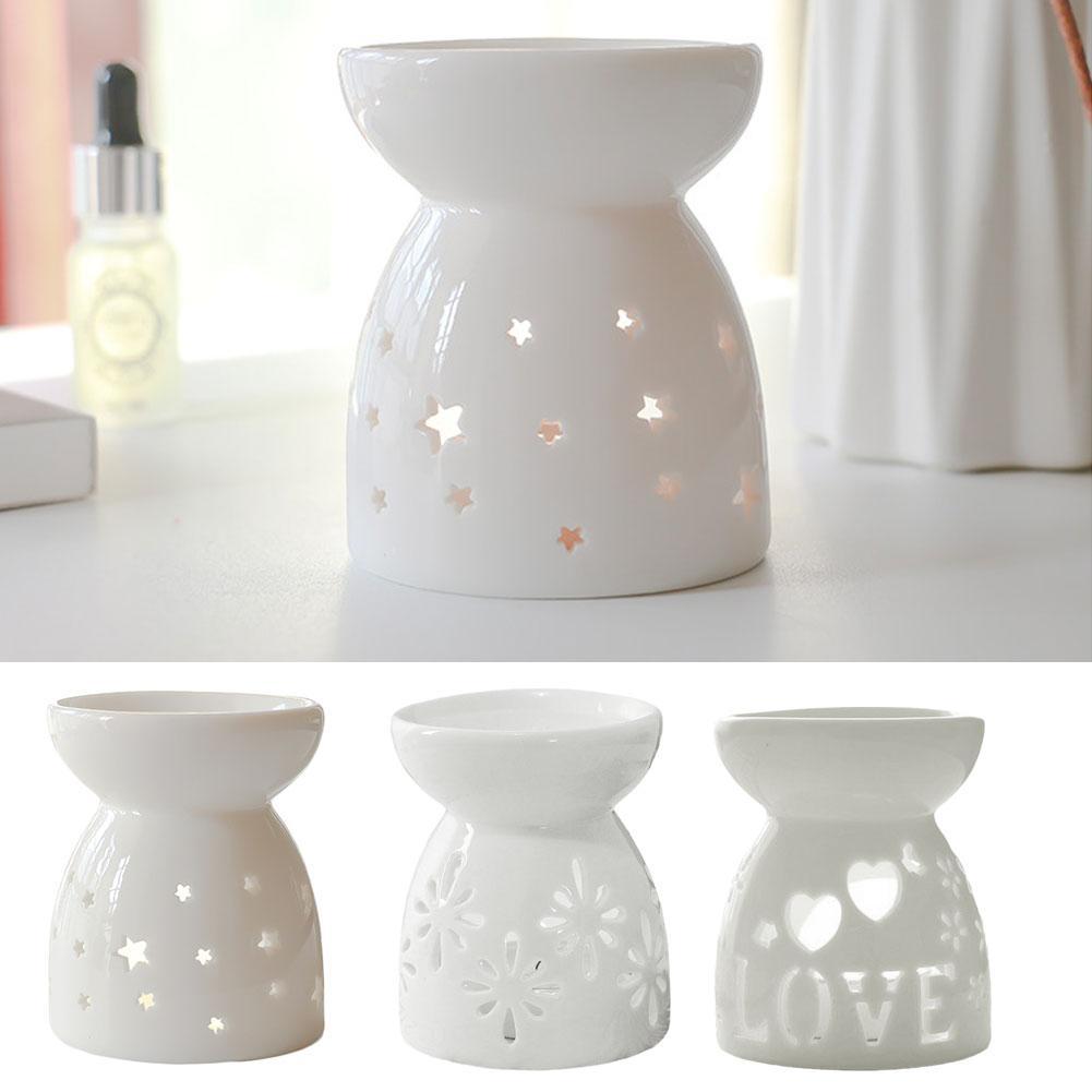 Weißer Keramik Räuchergefäß Kerze Ätherisches Öl Aromatherapie Diffusor Hohl Heizofen Naher Osten Heimdeko Ornament