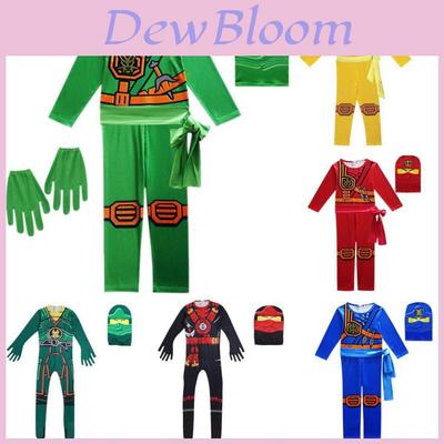 Skvělá párty sada oblečení pro děti ve stylu Ninjago s rukavicí, kloboukem a kombinézou