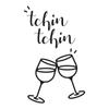 [R6005] - Sheet of Stickers 'Tchin Tchin' (2 Clink Glasses) - 50x70 Cm