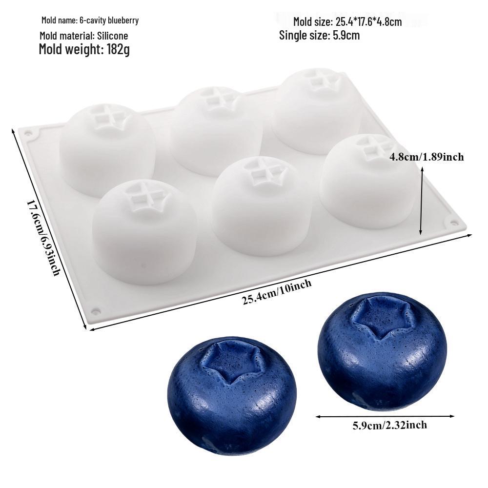 3D Fruchtmousse Silikon Kuchenformen: Birne, Apfel, Ananas, Pfirsich, Durian, Himbeere.