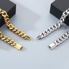 Hip Hop Miami Cubaanse Ketting Halsketting voor Mannen Vrouwen Choker Glanzend Goudkleurig Roestvrij Staal Sieraden 15MM Dik Accessoire
