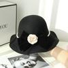 Autumn Winter 100% Wool Hat Bell Hat Women's French Elegant Retro Hepburn Autumn and Winter Celebrity Pearl Wool Felt Bucket Hat