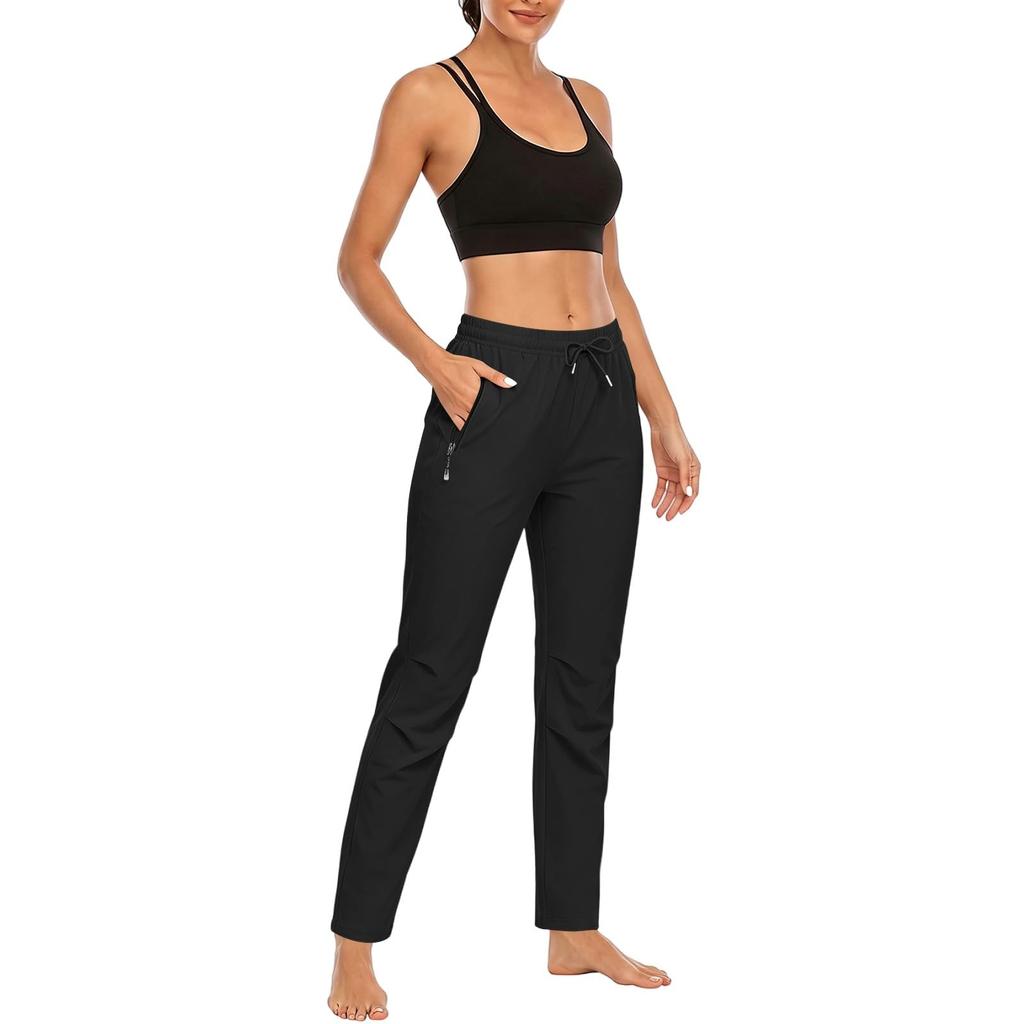 Women's Casual Color Stretch Pants with Pockets for Everyday Wear