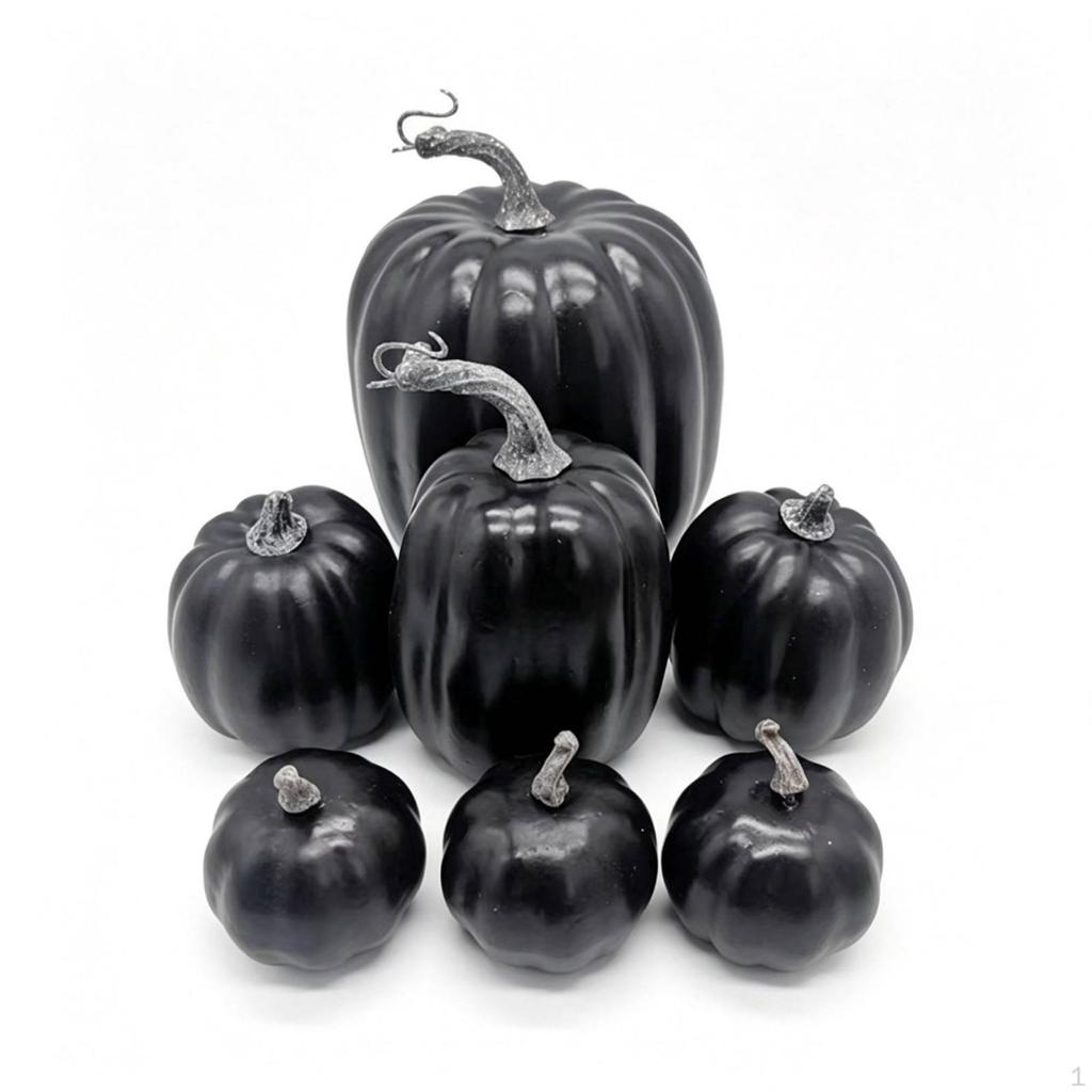 7 Pieces Foam Pumpkins Realistic Artificial Pumpkin Set Faux