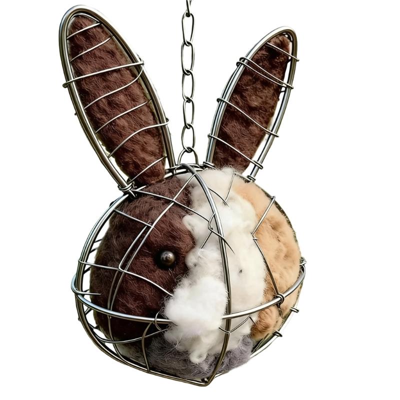 

Rabbit Shape Bird Nest Flower Shaped Garden Hanging Ornament Combining Natural Element Love for Outdoor Decoration