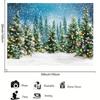 2D Snow Landscape Forest Christmas Background Cloth Indoor and Outdoor Christmas Activity Photography Background