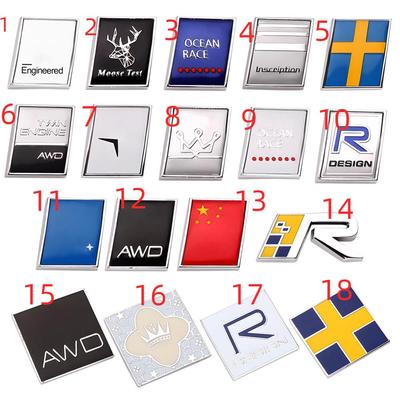 3D Metal Zinc Alloy Ocean Race R Desig AWD Car Emblem Stickers Auto Trunk Badge Emblem Decals