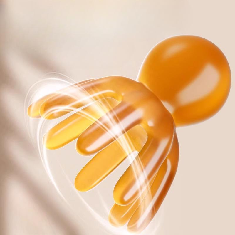 

Octopus Massage CombMeridian Massage DeviceScalp Acupoint Head Therapy Comb Octopus Portable Wide-toothed Gua Sha Comb Amber color