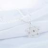 Korean Snowflake Rhinestone Necklace - Silver-Plated Short Pendant Chain, Perfect Christmas Gift