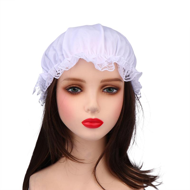 

Cosplay Baby Hat Lace Bonnet Lady White Elastic Brim Maid Hat For Stage Role Playing And Halloween Costume Cosplay Props women