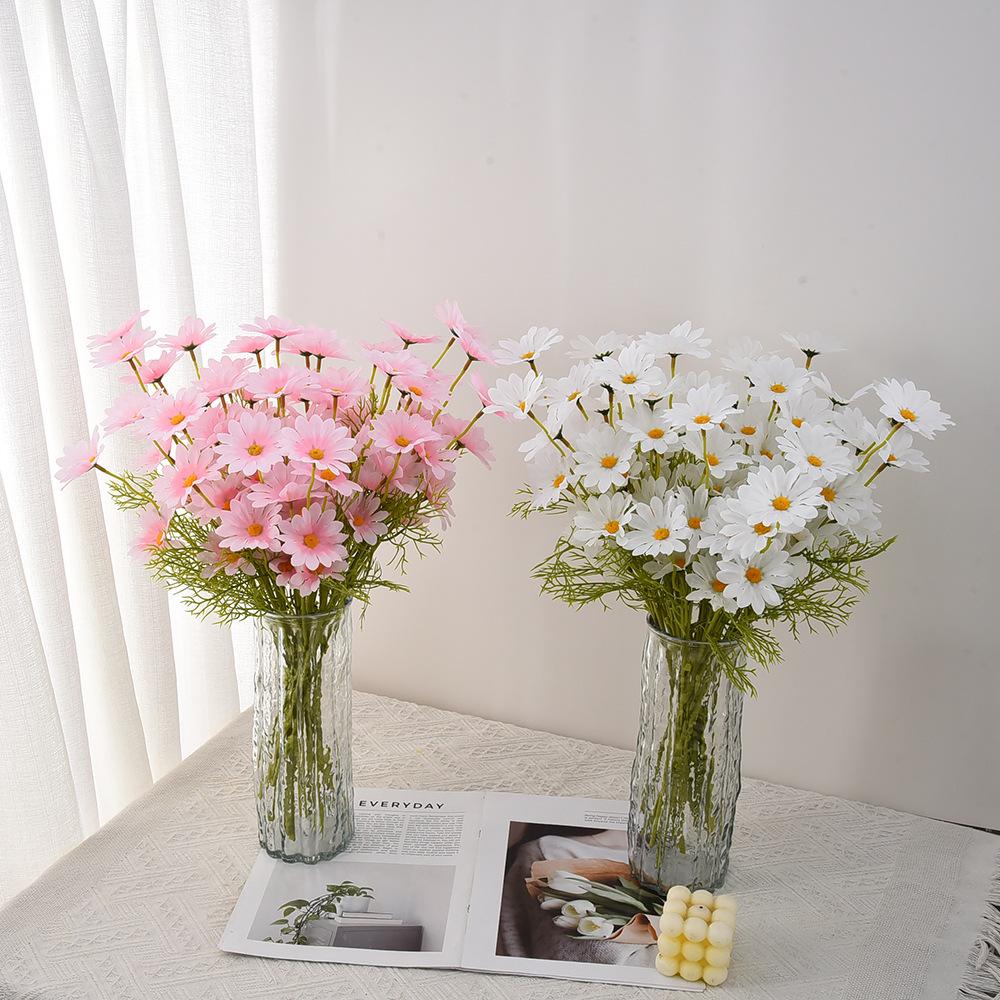 5 Heads Chamomile And Daisy Simulation Flowers Living Room Decoration Home Decoration Wedding Handheld Flowers Fake Flowers