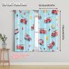 2pcs   Spring Summer Curtains Firetrucks Emergency Service Thematic Sheer Curtains Versatile Polyester Outdoor Decorations Ldeal