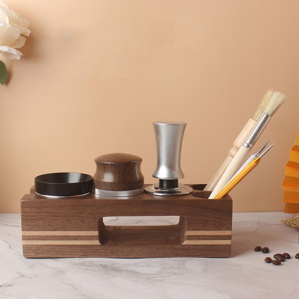 51/58mm Coffee Tamper Station Portafilter Holder Wooden Base Stand Espresso Tamper Mat For Espresso Accessories