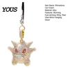 Cute Devil Elf Car Decoration Bling Accessories, Rhinestone Rear View Mirror Wear Resistant Alloy Pendant Charm, Halloween Auto Interior Hanging