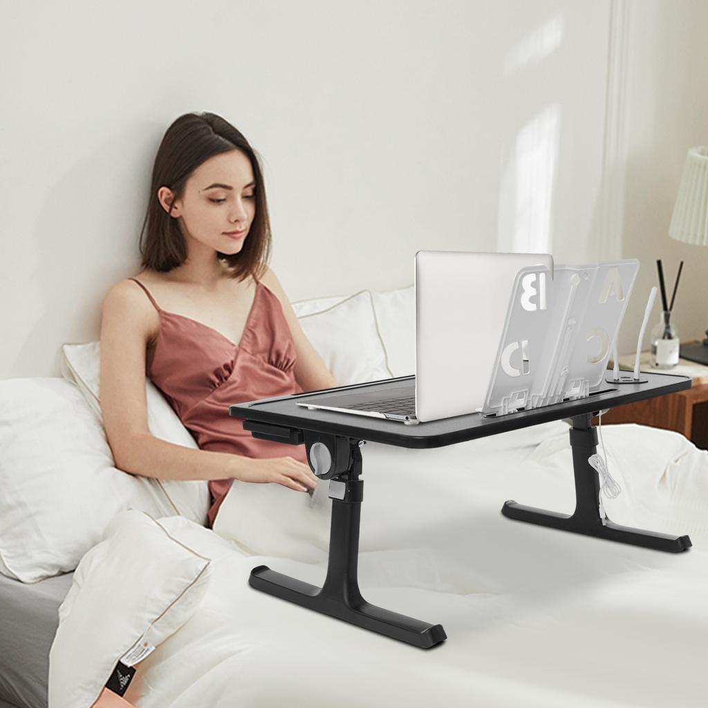 Black Bed Laptop Table, Multi-purpose Lapdesk, Folable Bed Laptop Table Flexible Adjustment For Dormitories, Bedrooms, Beds