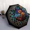 Glass Dinosaur Fantasy pattern umbrella, portable and foldable design, 8 ribs, a casual accessory for Halloween, Christmas, and birthday gifts.