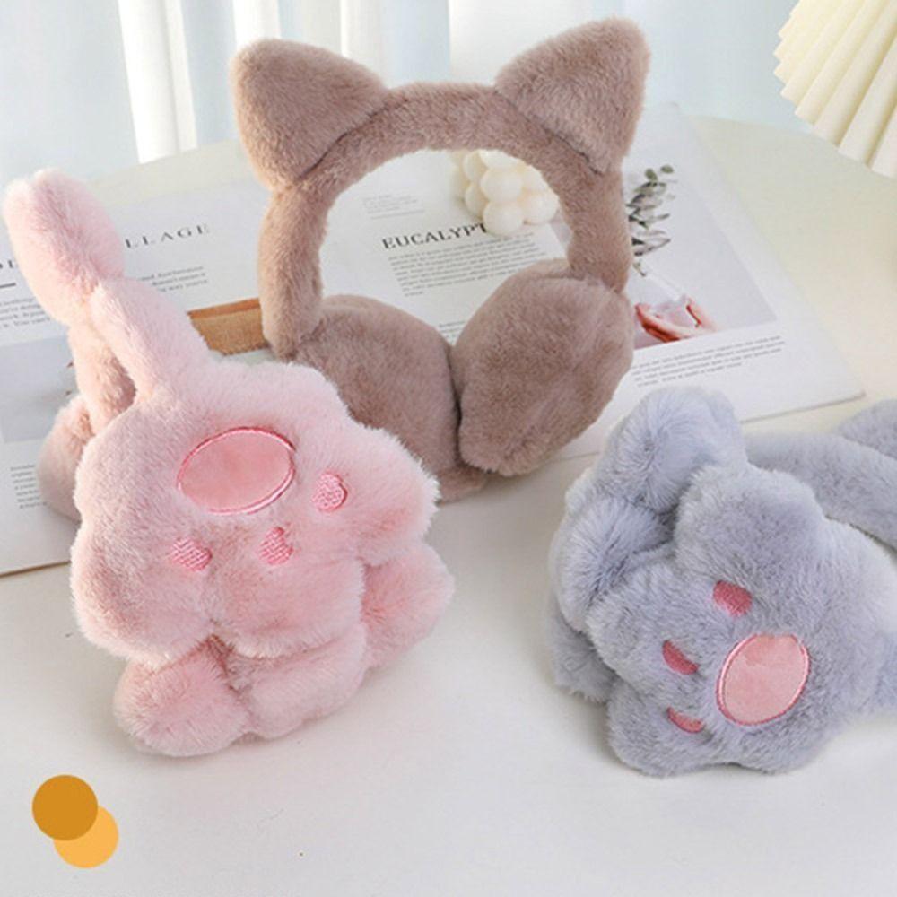 Cartoon Plush Ear Cover Thickened Plush Cat Claw Earmuffs Ear Protection Accessories  Autumn Winter