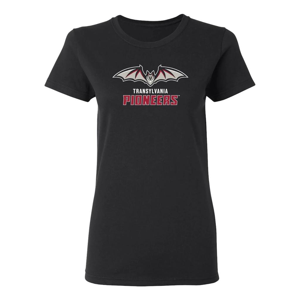 Transylvania University Pioneers Primary Logo Women's T Shirt - Black