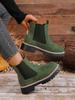 Fashion Women's Round-Toe Low-Top Boots Large-Sized Sleeve Fashion Short Boot for Spring And Autumn